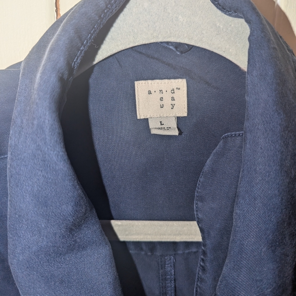 Navy Blue Utility Cargo Jacket Fall Spring by A New Day Size L - Picture 2 of 3